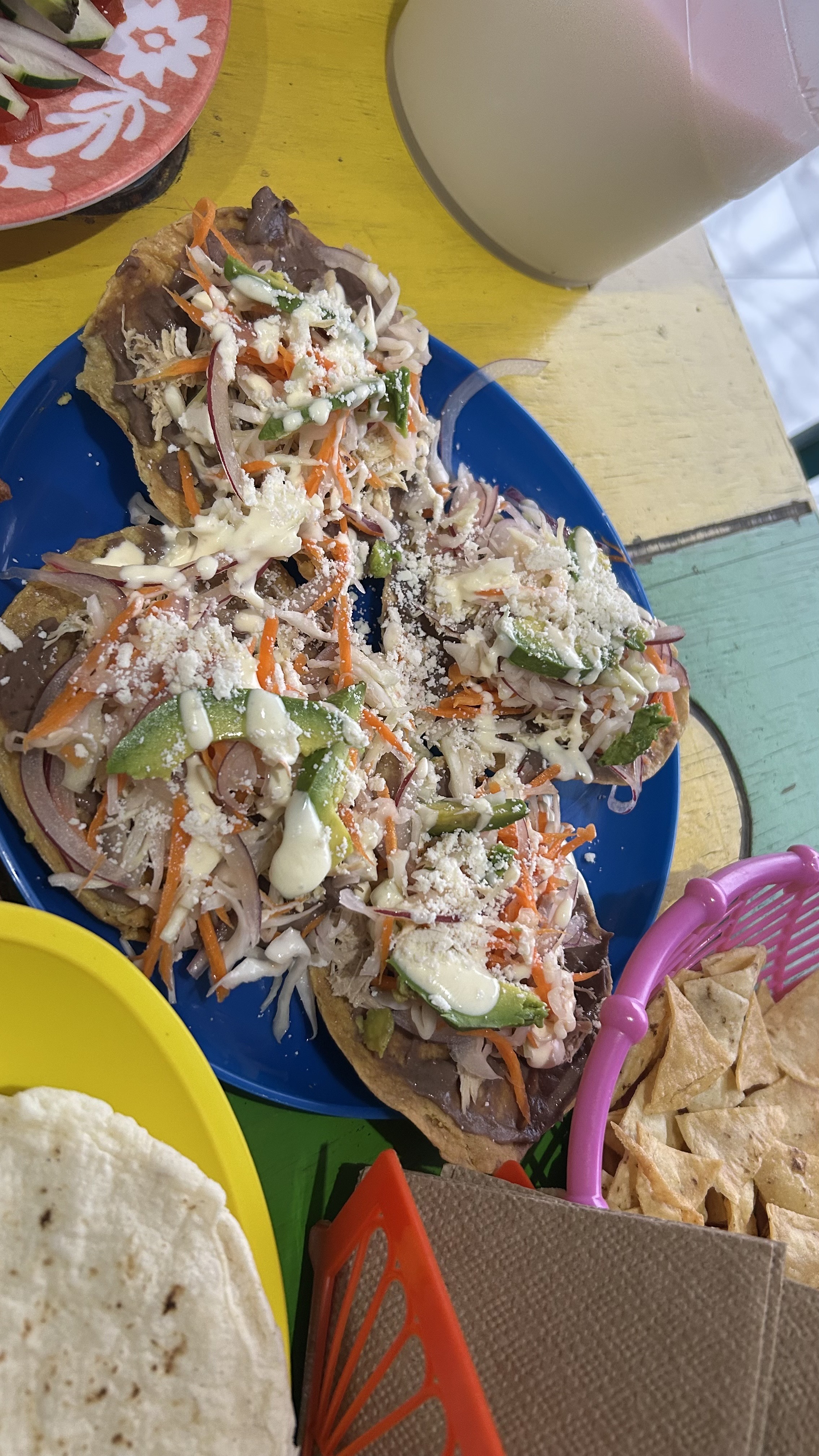 Tostadas de Pollo/quesillo