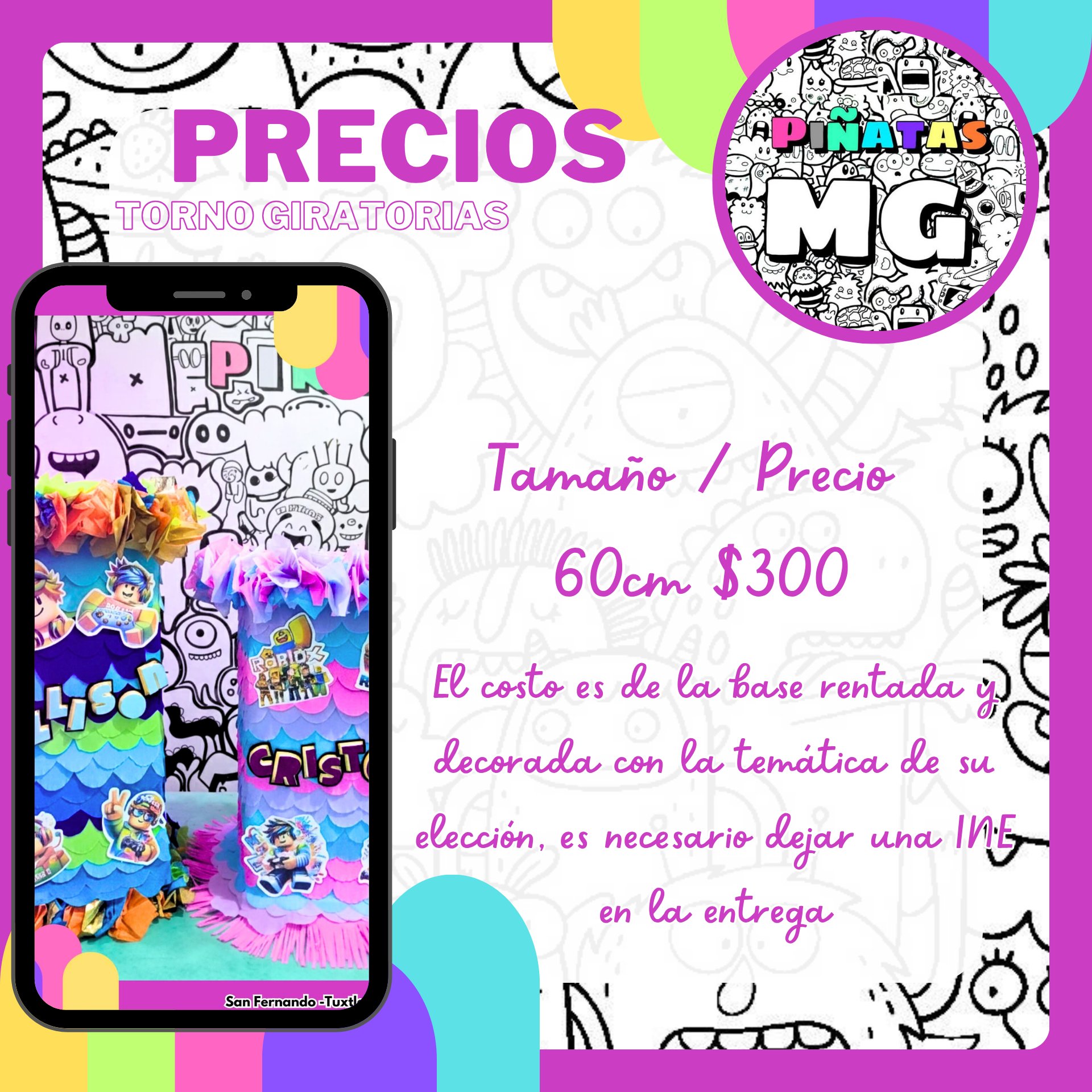 Piñata Torno o Giratoria 🎊