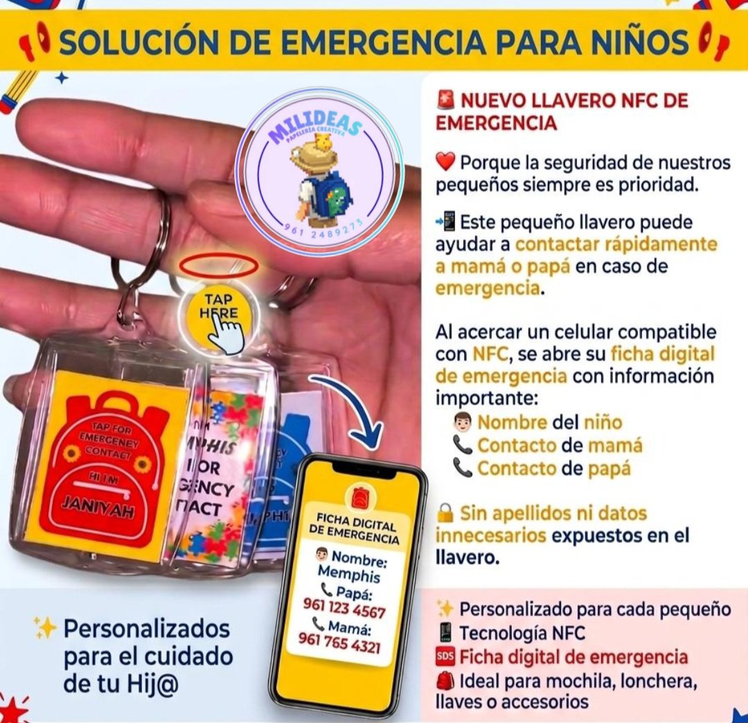 LLavero EMERGENCIA NFC TAG Infantil