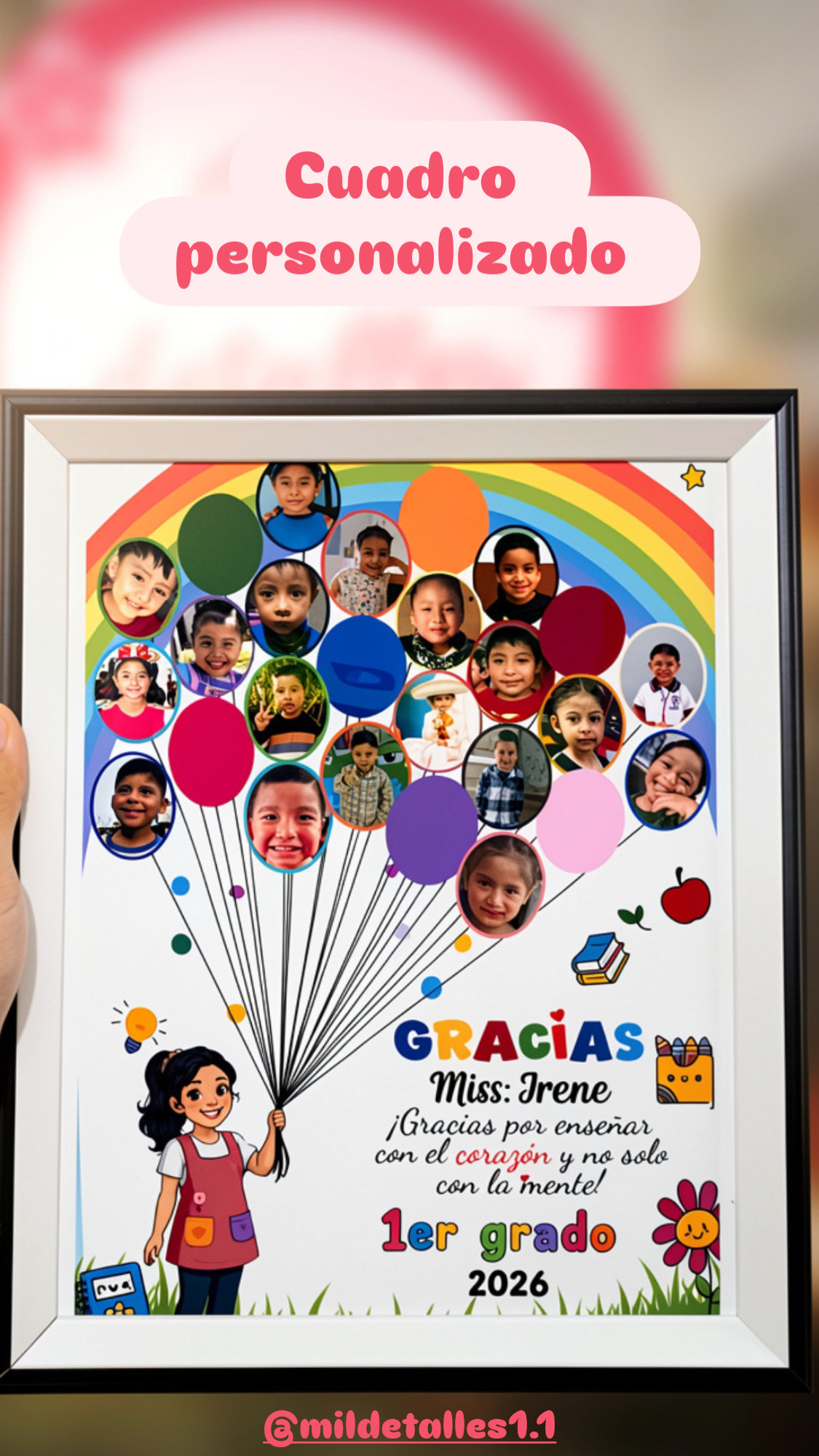 Cuadro de agradecimiento a maestra