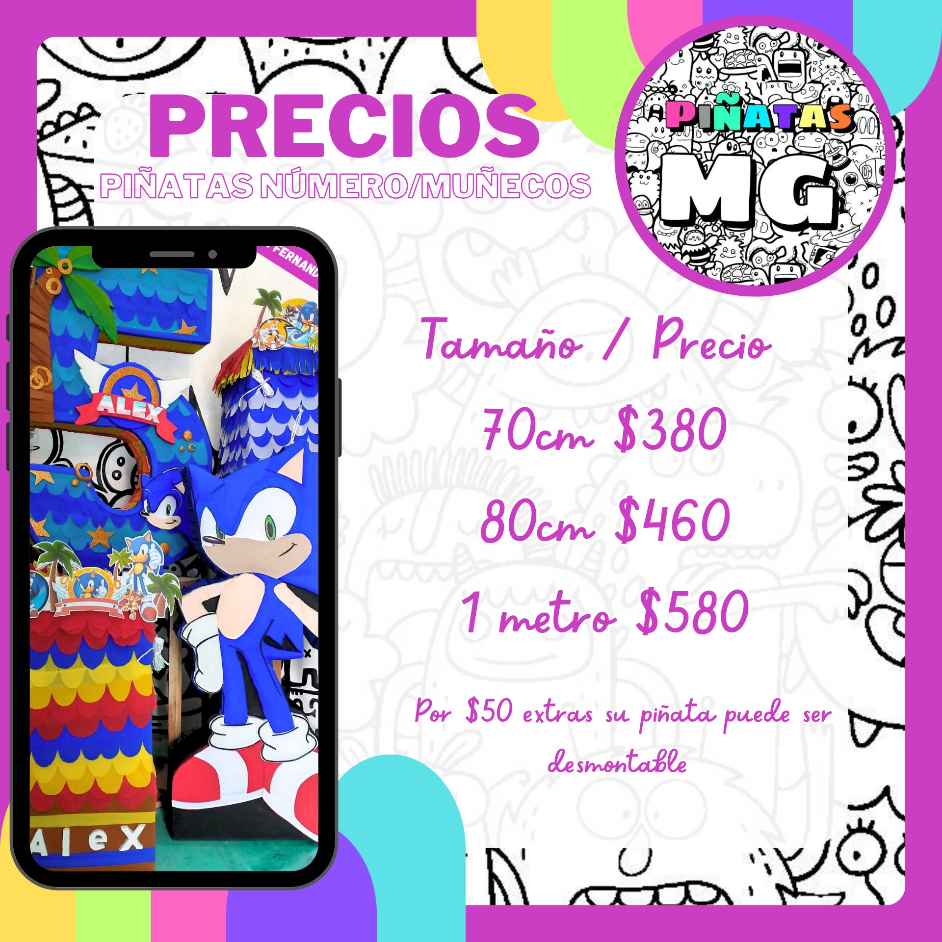 Piñatas Números o Muñecos